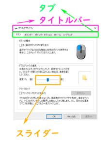 ダイアログボックスの画面構成